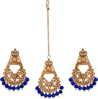 Jewels Capital Brass Gold-plated Blue Jewellery Set(Pack of 1)