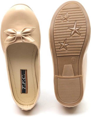 Foisty Girls Slip on Ballerinas(Beige, 7.5-8 Years)