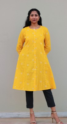 SUMANTRA CLOTHING STUDIO Women Printed A-line Kurta(Yellow)