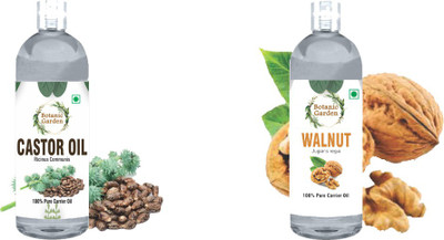 botanic garden Castor & Walnut Carrier Oil Combo of 2-100ml each(200 ml)