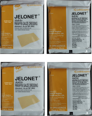 SMITH&NEPHEW JELONET PARAFFIN NON-ADHESIVE OPEN-MESH STERILE GAUZE 10CM X 10CM (40 DRESSING) Gauze Medical Dressing(Pack of 40)