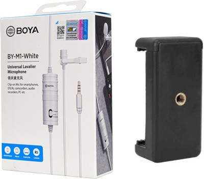 BOYA BY-M1 White with Mount2 Omnidirectional Lavalier Condenser Microphone