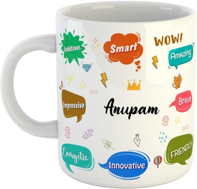 ARTBUG Best Birthday Gift for Son, Brother, Boyfriend, Husband, Friend, Name -Anupam Ceramic Coffee Mug(350 ml)