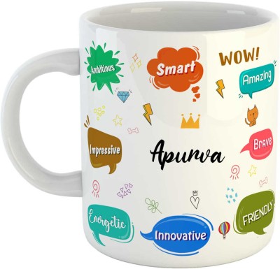 ARTBUG Best Birthday Gift for Son, Brother, Boyfriend, Husband, Friend, Name -Apurva Ceramic Coffee Mug(350 ml)