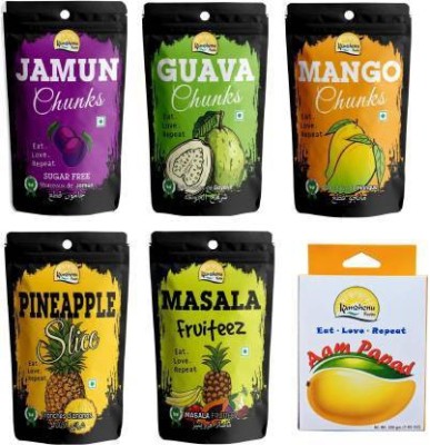 Kamdhenu Foods Dried Fruit Jamun, Guava, Mango, Pineapple, Masala Fruiteez And Aam Papad Assorted Fruit(6 x 116.67 g)
