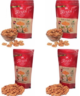 Premium Royal Dryfruits Walnut Giri and California Almonds Walnuts, Almonds(4 x 250 g)