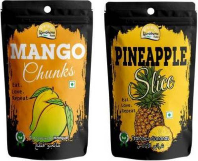 Kamdhenu Foods Dried Fruit Mango Chunks and Pineapple Slice Combo Pack (Pack of 2) Mango, Pineapple(2 x 100 g)