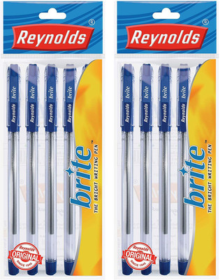 Reynolds Brite Ball Pen(Pack of 10, Ink Color - Blue)
