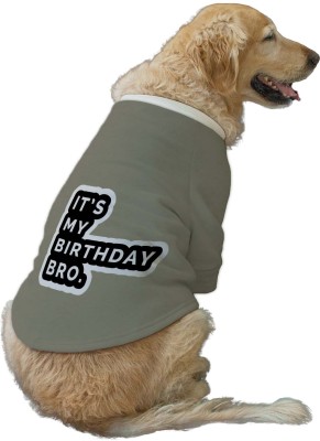 RUSE T-shirt for Dog(It's My Birthday BroPrinted Dog Technical Jacket/Coat/Grey/XS)