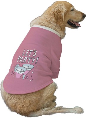 RUSE T-shirt for Dog(Let's Party Printed Dog Technical Jacket/Coat/Pink/L)