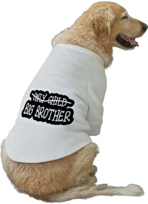 RUSE T-shirt for Dog(Big Brother Printed Dog Technical Jacket/Coat/White/S)