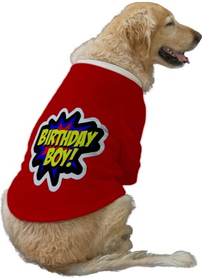 RUSE T-shirt for Dog(Birthday Boy Printed Dog Technical Jacket/Coat/Red/XL)