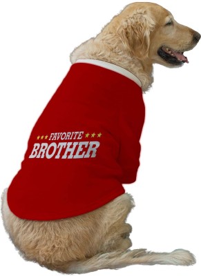 RUSE T-shirt for Dog(Favourite Brother Printed Dog Technical Jacket/Coat/Red/M)