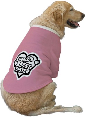 RUSE T-shirt for Dog(World's Best Sister Printed Dog Technical Jacket/Coat/Pink/XS)