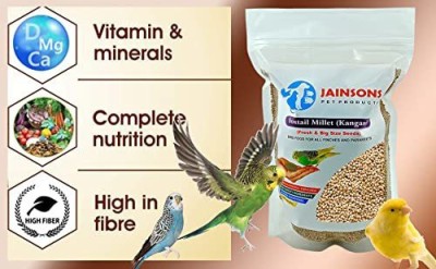 Jainsons Pet Products Green Foxtail Millet (Kangani) Small Bird 0.4 kg Dry Young, Adult Bird Food