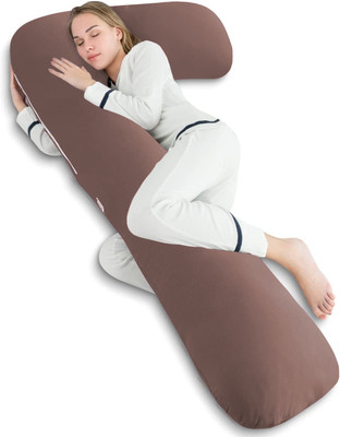 Texlux Microfibre Solid Pregnancy Pillow Pack of 1(Brown)