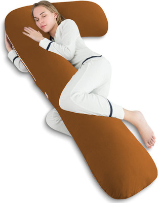 Texlux Microfibre Solid Pregnancy Pillow Pack of 1(Light Brown)