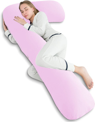 Texlux Microfibre Solid Pregnancy Pillow Pack of 1(Pink)