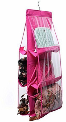 PAVITYAKSH 6 Pocket Foldable Hanging Purse Handbag Organizer(Multicolor)