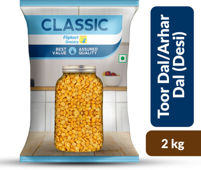 Classic Toor/Arhar Dal (Split) by Flipkart Grocery(2 kg)