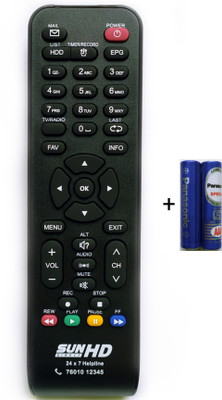 Sun Direct HD Set Top Box Remote Sun Direct Set Top Box HD ONLY Remote Controller(Black)