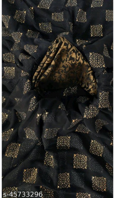 JiproStore Printed Bandhani Chiffon Saree(Black)