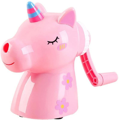 WISHKEY Cute & Colorful Unicorn Shaped Manual Single Pencil Sharpener For School Kids, School Stationary For Girls & Boys Sharpeners(Set of 1, Multicolor)