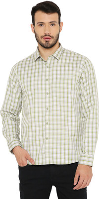 MAHARAJA Men Checkered Formal Green Shirt