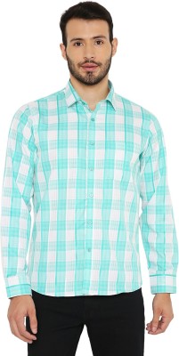 MAHARAJA Men Checkered Formal Green Shirt