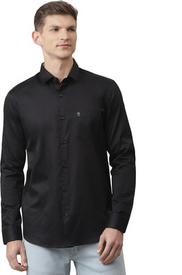 THOMAS SCOTT Men Solid Casual Black Shirt