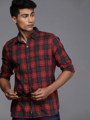 WROGN Men Checkered Casual Red Shirt