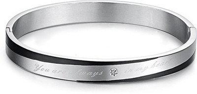 Tinera Trends Stainless Steel Cubic Zirconia, Zircon Platinum Bracelet