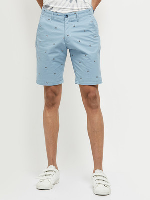 MAX Printed Men Light Blue Basic Shorts