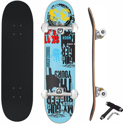 Jaspo Stunt Master 7 Layer Skateboard (31X8) Suitable For Age Group Above 8 Years 31 inch x 8 inch Skateboard(Multicolor, Pack of 1)