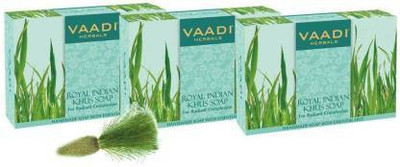 VAADI HERBALS Pack of 3 Royal Indian Khus Soap with Olive & Soybean Oil(3 x 75 g)