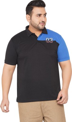 JOHN PRIDE Colorblock Men Polo Neck Black T-Shirt