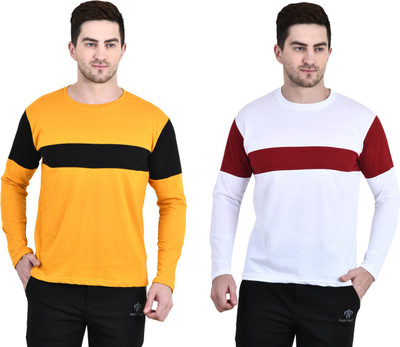LAZYWEAR Striped Men Round Neck Multicolor T-Shirt