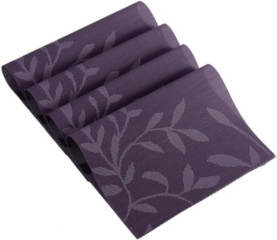 Birudmart Rectangular Pack of 4 Table Placemat(Purple, PVC, Polyester)