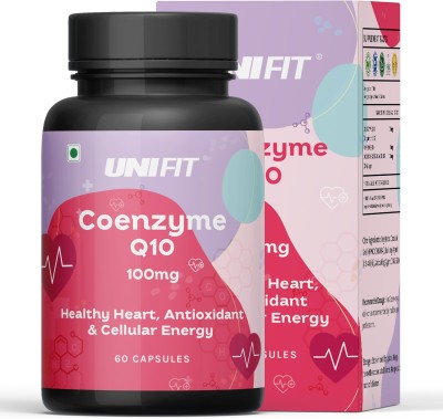 Unifit Coenzyme Q10 100mg Capsules with Piperine 5mg- CoQ10 Supplement High Absorption(60 Capsules)