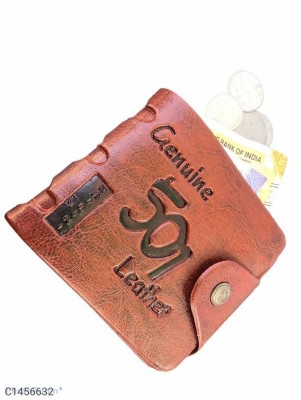 ESTILLO FLEM Men Casual Khaki Artificial Leather Wallet(8 Card Slots)