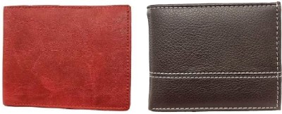 ONEVILLE Men Casual, Travel, Trendy, Evening/Party Brown, Red Artificial Leather Wallet(6 Card Slots)