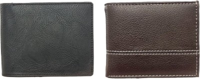 ONEVILLE Men Casual, Travel, Trendy, Evening/Party Black, Brown Genuine Leather Wallet(6 Card Slots)