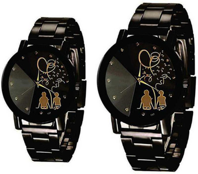 OMXIM Attrective Couple Printed Dial Combo For Couple Couple Printed Dial Combo For Couple Analog Watch Analog Watch  - For Men & Women