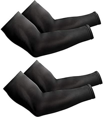 Kliznil Nylon Arm Sleeve For Men & Women(Free, Black)