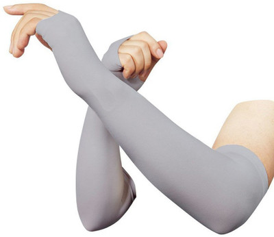 Kliznil Nylon Arm Sleeve For Men & Women(Free, Grey)