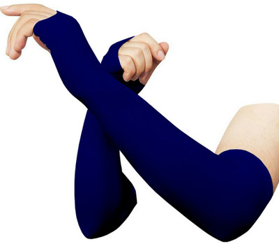 Kliznil Nylon Arm Sleeve For Men & Women(Free, Blue)
