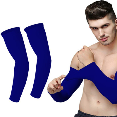 Kliznil Nylon Arm Sleeve For Men & Women(Free, Blue)