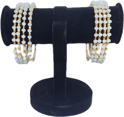 anix jewelry Crystal Crystal Gold-plated Bangle Set(Pack of 8)