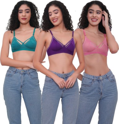 Nutex Sangini Women Full Coverage Non Padded Bra(Purple, Green, Pink)