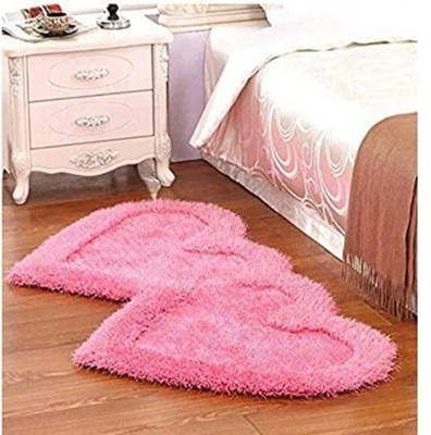 SPA Furnishing Pink Polyester Carpet(2 ft,  X 5 ft, Abstract)